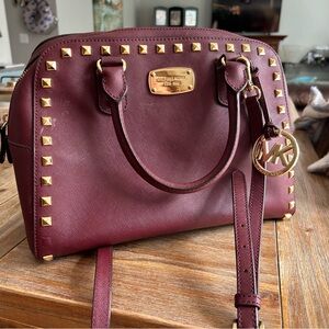 Michael Kors Selma Studded Medium Saffiano Leather Satchel